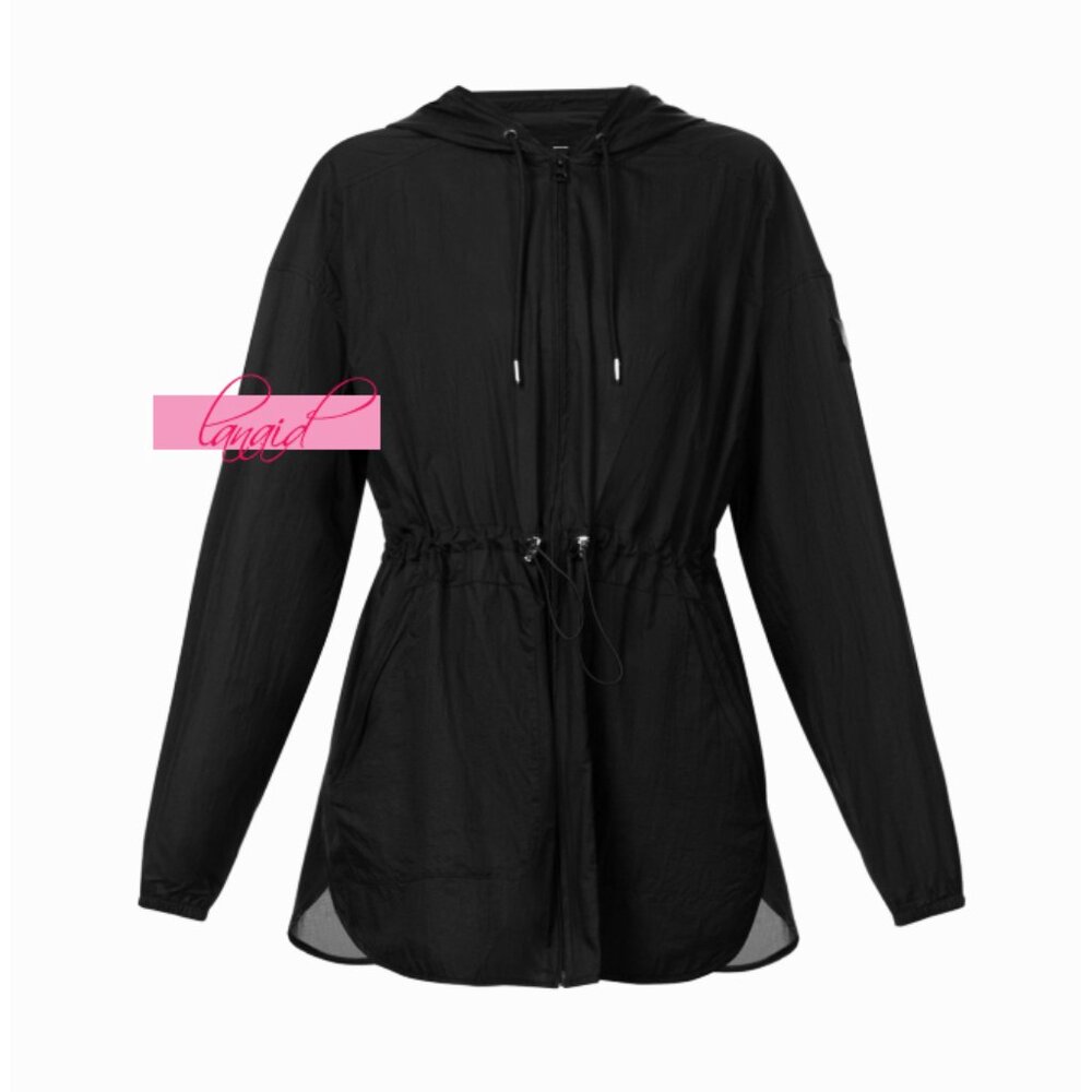 NEW Alo Cloud Nine Jacket Black Lightweight Hooded Hood Long Hoodie Windbreaker - Picture 7 of 10